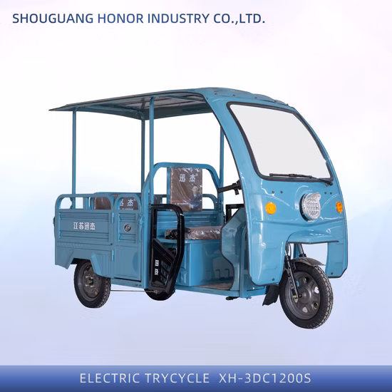 Three Wheel 500W 800W Electric Tricycle for Cargo Factory Manufacture Cheap Price Electric Cargo Tricycle with Mudguards