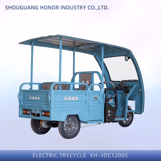 Three Wheel 500W 800W Electric Tricycle for Cargo Factory Manufacture Cheap Price Electric Cargo Tricycle with Mudguards