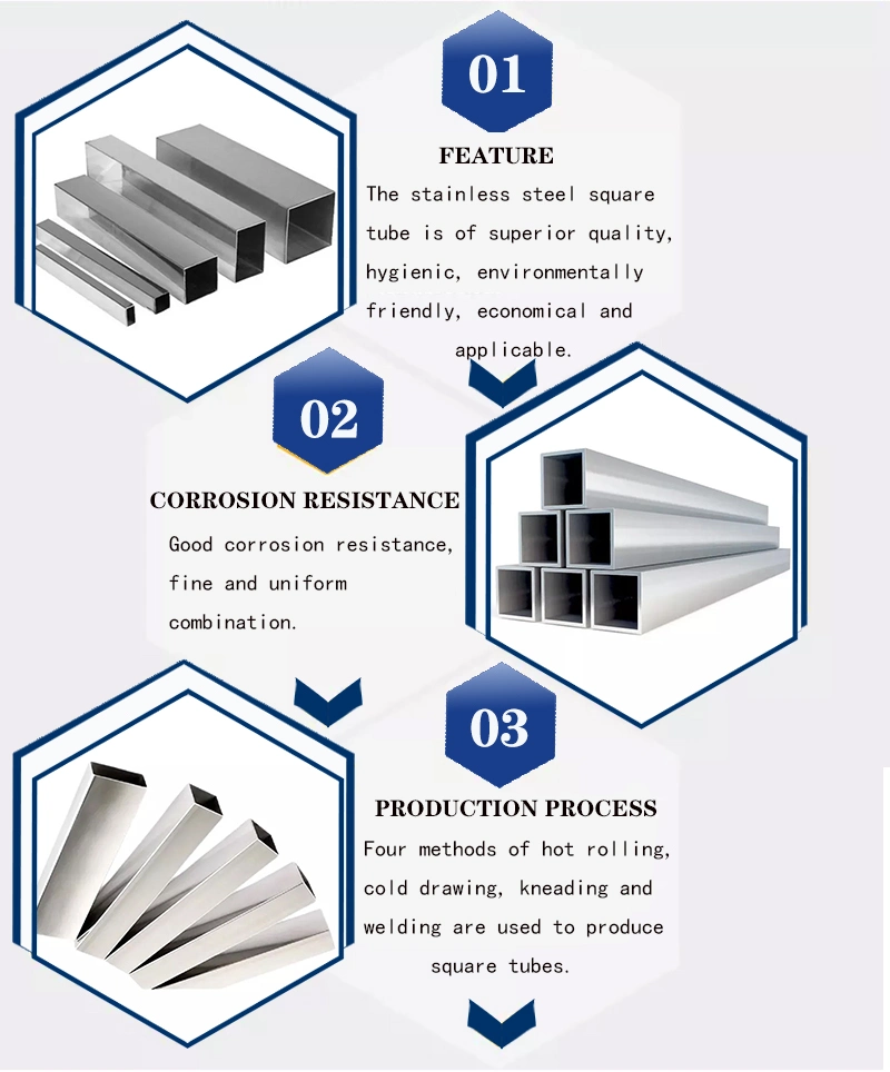 Custom Cut 202 304 310S 316 Stainless Steel Rectangular Tube